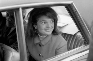 Pictures of Jackie Kennedy dress - jackie kennedy style - in car.jpg